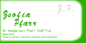 zsofia pfarr business card